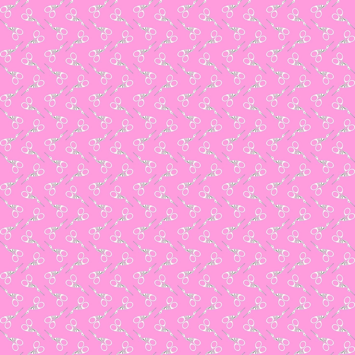 Scissors in Pink quilting fabric, part of the Bits & Bobs fabric collection by Sarah Hearts (SKU: 91270-21)