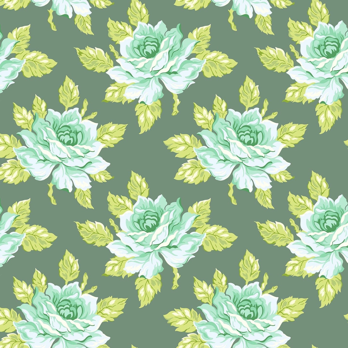 Hello Roses in Slate quilting fabric, part of the Daisy Crush fabric collection by Heather Bailey (SKU: 91279-71)