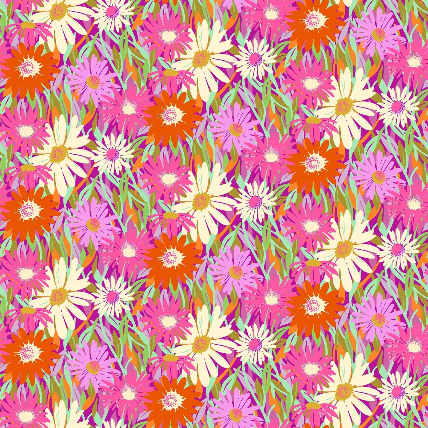Unchained in Violet quilting fabric, part of the Daisy Crush fabric collection by Heather Bailey (SKU: 91280-56)