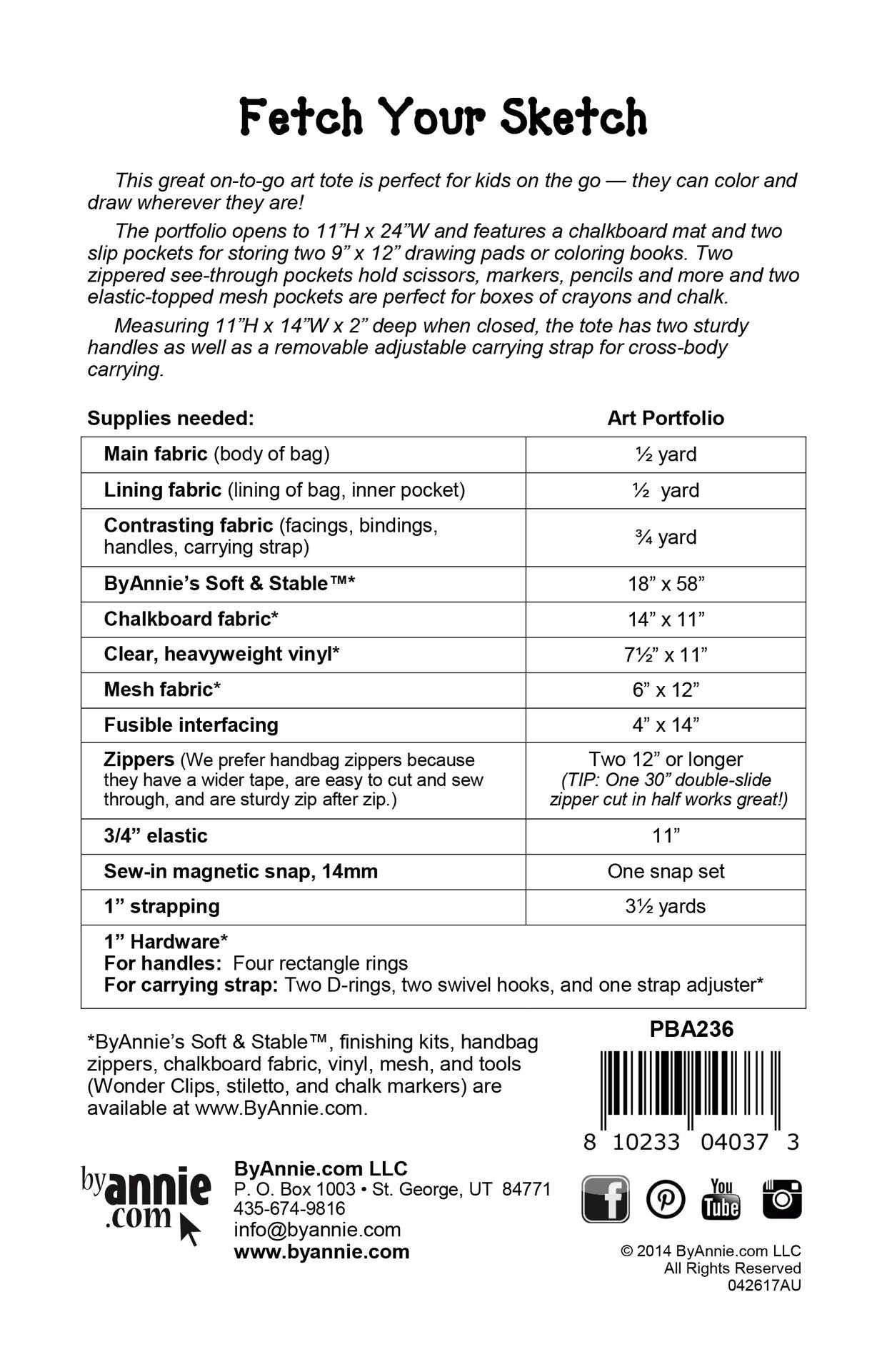 Fetch Your Sketch - Printed Pattern - Patterns byAnnie - PBA236