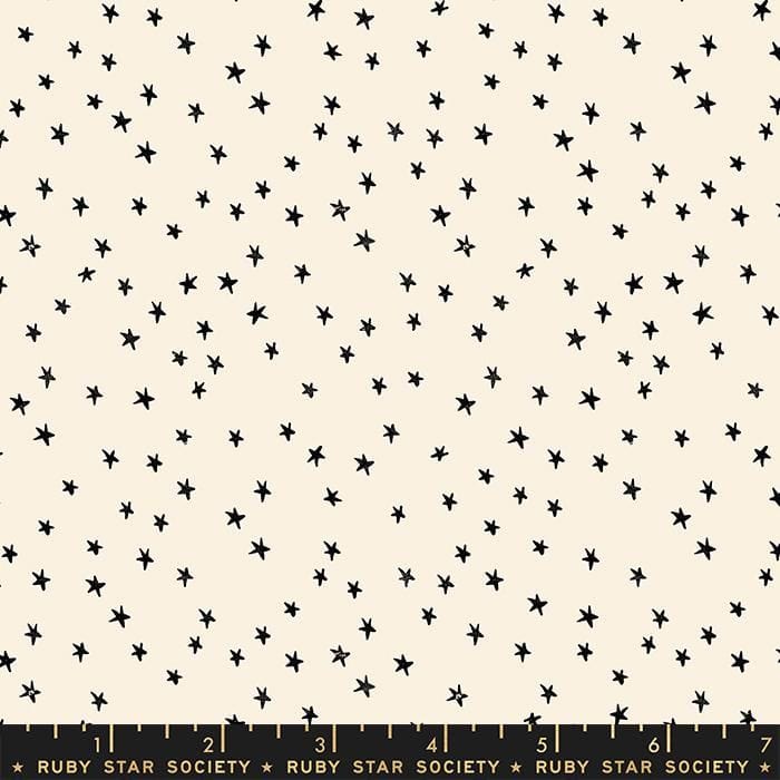 Cotton quilting fabric pattern called 'Mini Starry in Natural'. Part of the 'Starry' fabric collection. Designed by Ruby Star Society for fabric company Moda Fabrics. SKU: RS4110 21. 44-45 inch width.