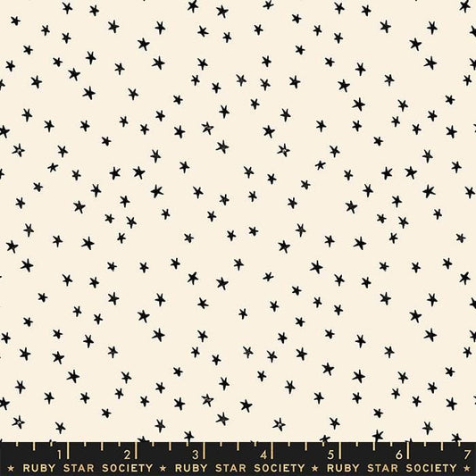 Cotton quilting fabric pattern called 'Mini Starry in Natural'. Part of the 'Starry' fabric collection. Designed by Ruby Star Society for fabric company Moda Fabrics. SKU: RS4110 21. 44-45 inch width.