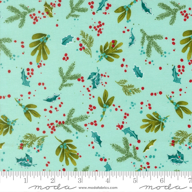 Mistletoe Aqua - Mums Christmas by Robin Pickens for Moda - Half Yard Fabric (Preorder)