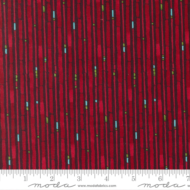 Painted Candy Cane Burgundy - Mums Christmas by Robin Pickens for Moda - Half Yard Fabric (Preorder)