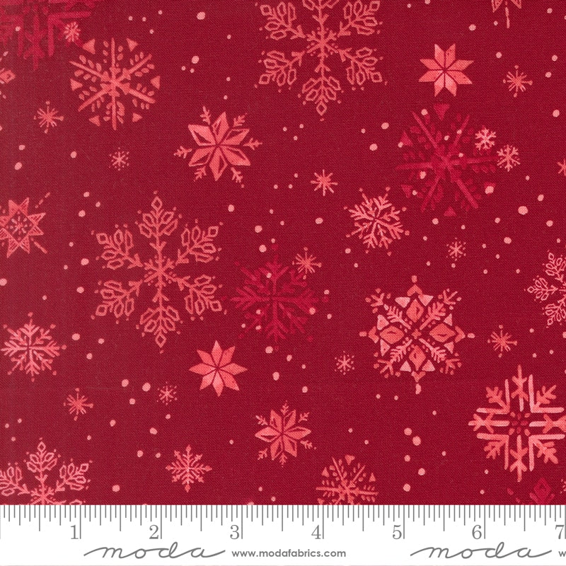 Snowflakes Crimson - Mums Christmas by Robin Pickens for Moda - Half Yard Fabric (Preorder)