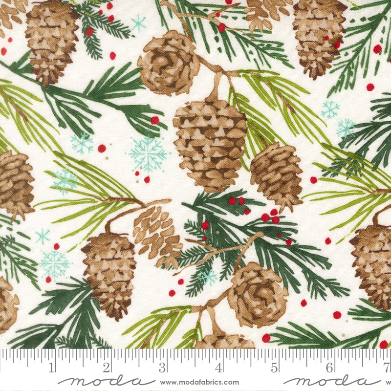 Pinecones Snow - Mums Christmas by Robin Pickens for Moda - Half Yard Fabric (Preorder)