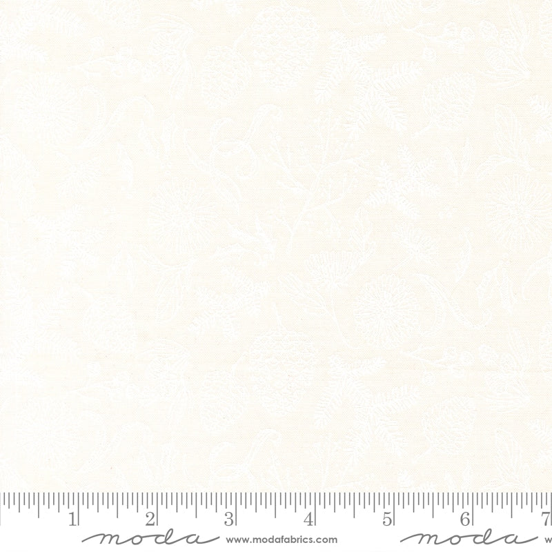 Natures Drawn Christmas Snow White - Mums Christmas by Robin Pickens for Moda - Half Yard Fabric (Preorder)