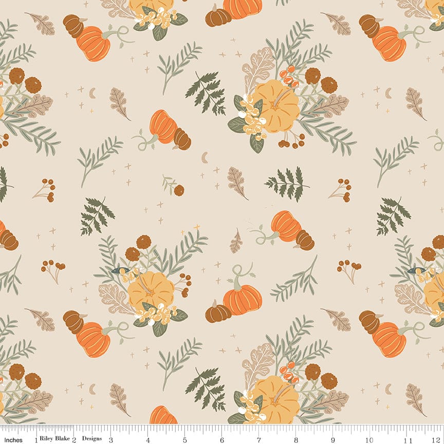 Pumpkin Spice - Main in Ivory - Simple Simon & Company - C14990-IVORY - Half Yard