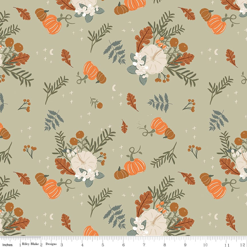 Pumpkin Spice - Main in Sage - Simple Simon & Company - C14990-SAGE - Half Yard