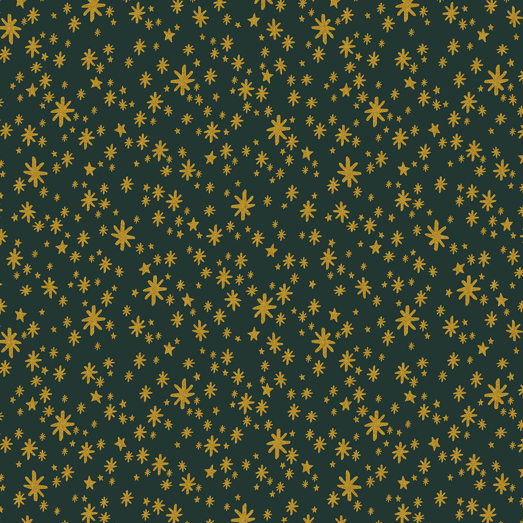 Holiday Classics - Starry Night in Evergreen Metallic - Cotton + Steel - RP607-EV1M - Half Yard