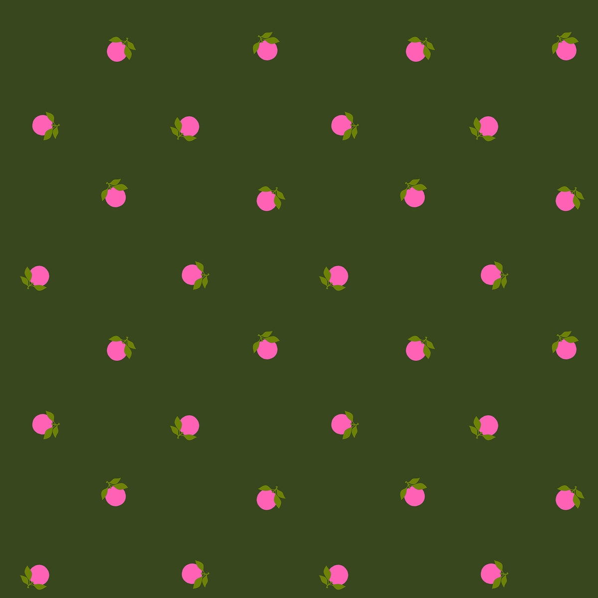Moda's jen green cotton quilting fabric with bright pink apples and olive green leaves from Sparkle Shopper by Ruby Star Society's Melody Miller.