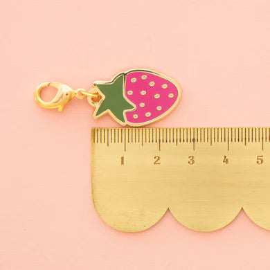 Sarah Hearts - Strawberry Zipper Charm - ZC07