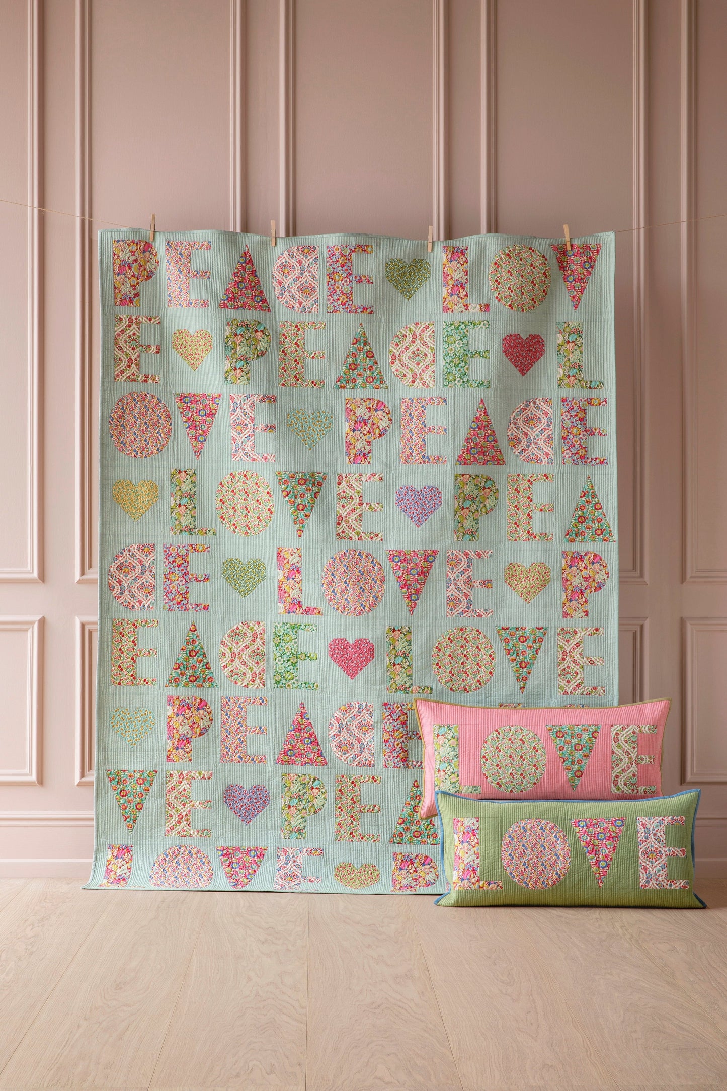 Peace & Love Quilt Kit {Red/Green} - Wallflower Collection by Tilda Fabrics