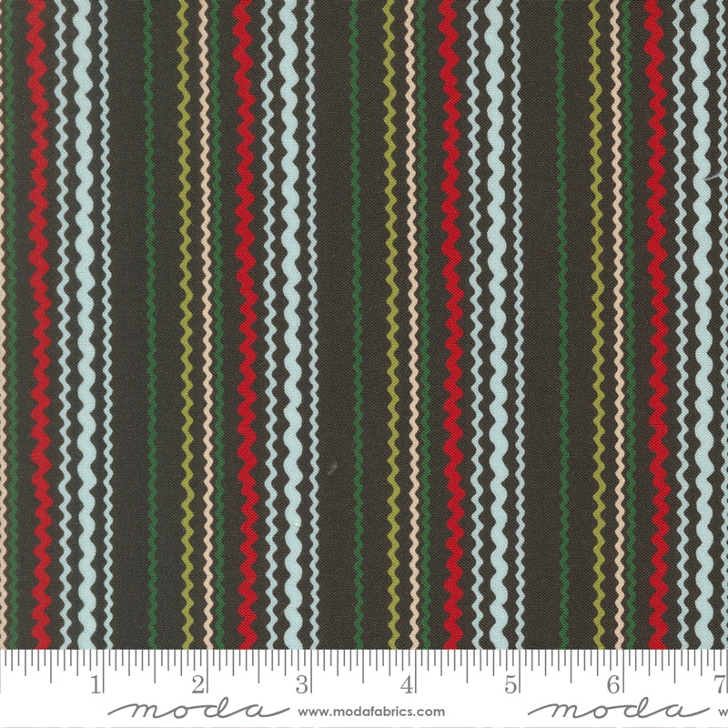 Ric Rac Stripes Charcoal - Twinkle and Tinsel by Fancy That Design House for Moda - Half Yard Fabric (Preorder)