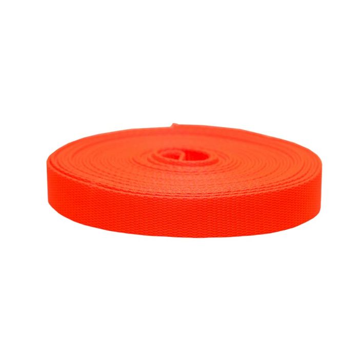 1" Nylon Webbing - Hot Orange - One Yard