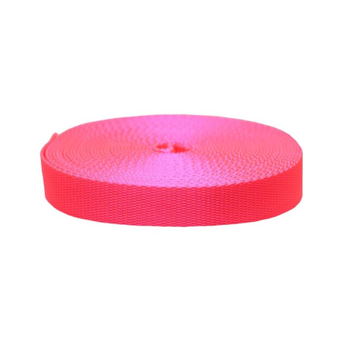 1" Nylon Webbing - Hot Pink - One Yard