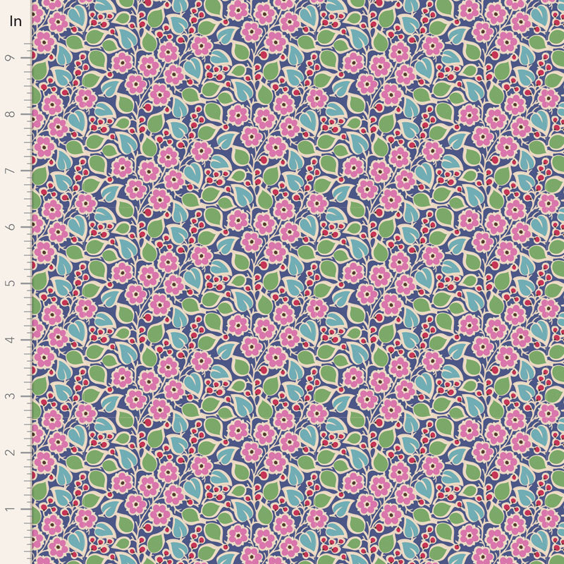 PREORDER - Pie in the Sky - Topsy Turvy in Blue - 100490 - Half Yard