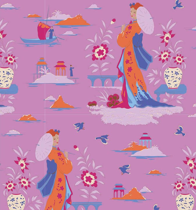 Bloomsville - Garden Vista in Iris - 100504- Half Yard