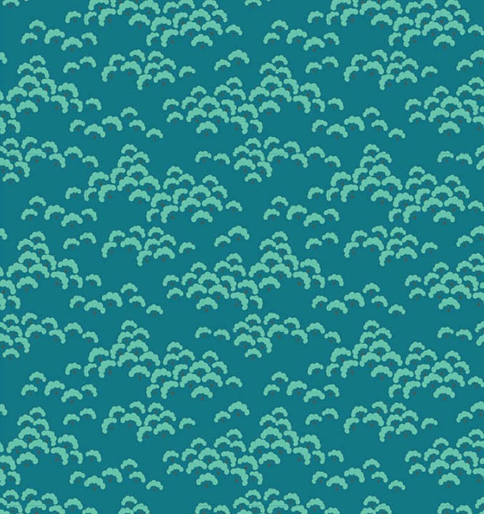 Bloomsville - Cottonbloom in Petrol - 100513 - Half Yard