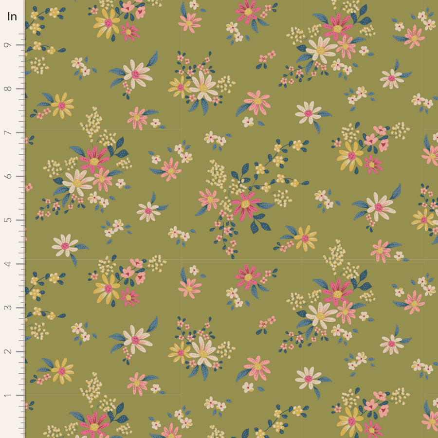 Chic Escape - Daisygarden in Green - 110049 - Half Yard