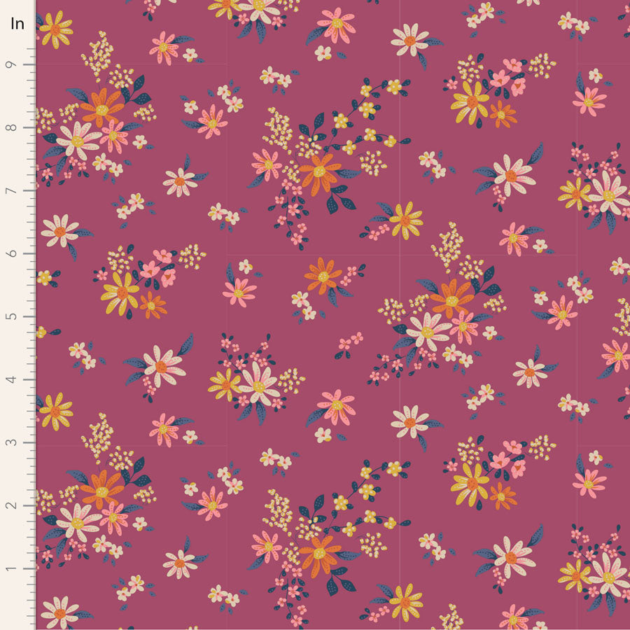 Chic Escape - Daisygarden in Plum - 110057 - Half Yard