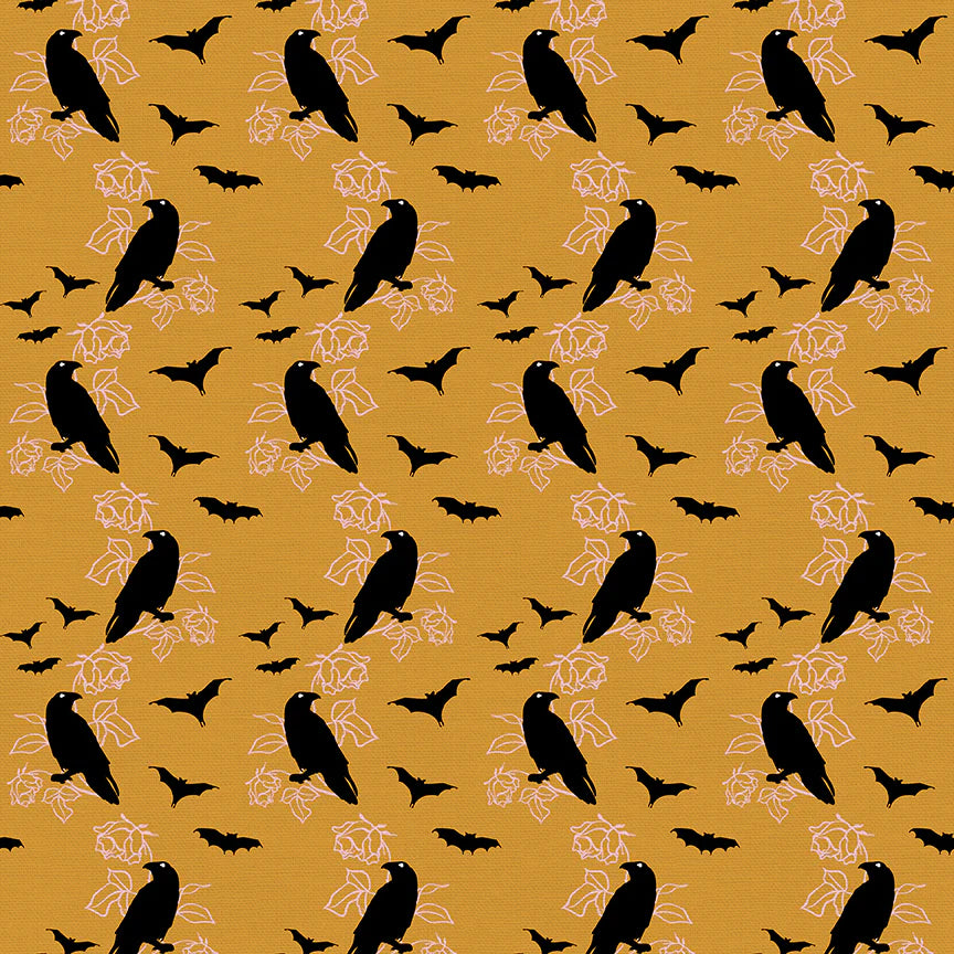 Drop Dead Gorgeous - Crows in Gold - 120-22218 - Half Yard
