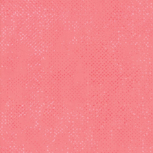 Cotton quilting fabric pattern called 'Spotted in Tea Rose'. Part of the 'Lazy Afternoon' fabric collection. Designed by Zen Chic for fabric company Moda Fabrics. SKU: 1660 21. 44-45 inch width.