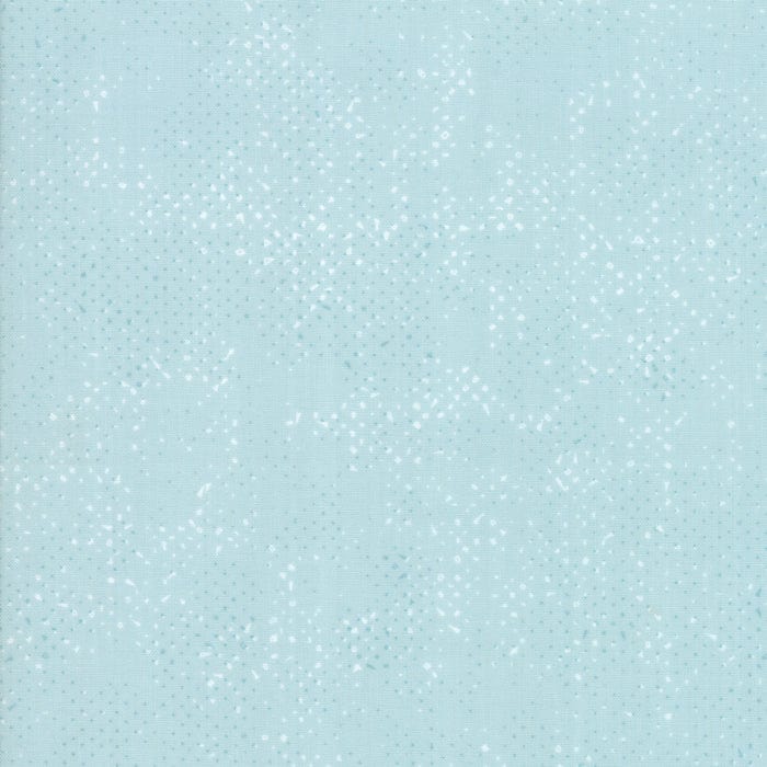 Cotton quilting fabric pattern called 'Spotted in Mist'. Part of the 'Lazy Afternoon' fabric collection. Designed by Zen Chic for fabric company Moda Fabrics. SKU: 1660 76. 44-45 inch width.