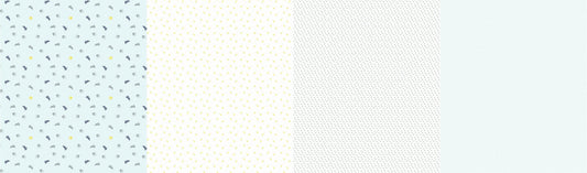 Cotton quilting fabric pattern called 'Lollies in Drift'. Part of the 'Greenstone' fabric collection. Designed by Jen Kingwell for fabric company Moda Fabrics. SKU: 18221 11. 44-45 inch width.