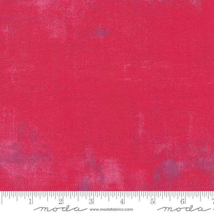 Cotton quilting fabric pattern called 'Grunge in Raspberry'. Part of the 'Grunge Basics' fabric collection. Designed by Basic Grey for fabric company Moda Fabrics. SKU: 30150 253. 44-45 inch width.