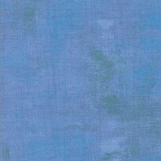 Cotton quilting fabric pattern called 'Grunge in Heritage Blue'. Part of the 'Grunge Basics' fabric collection. Designed by Basic Grey for fabric company Moda Fabrics. SKU: 30150 348. 44-45 inch width.