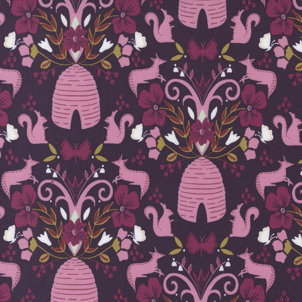 Wild Meadow - Flora and Fauna in Prune - 43131 17 - Half Yard