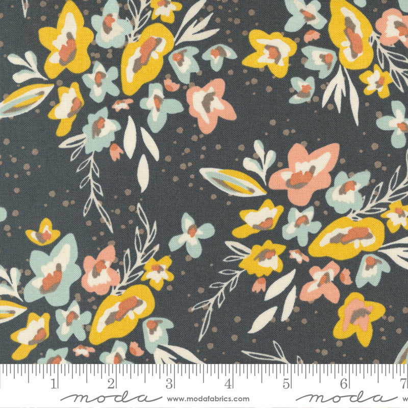 Dawn on the Prairie - Spray and Sprig in Charcoal - 45570 19 - Half Yard