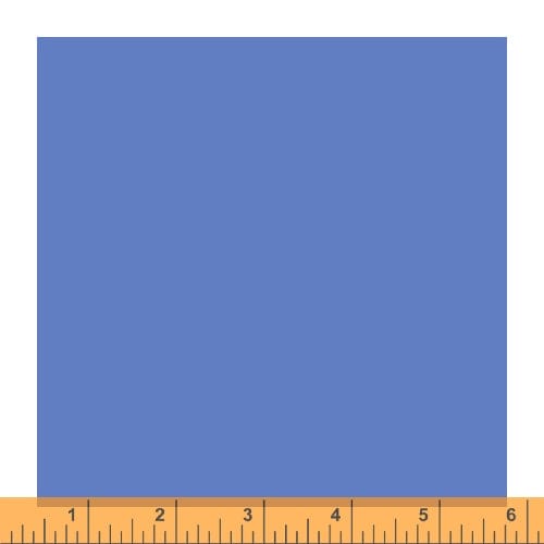 Cotton quilting fabric pattern called 'Provence Blue'. Part of the 'Ruby and Bee Solids' fabric collection. Designed by Heather Ross for fabric company Andover Fabrics. SKU: 51583 15. 44-45 inch width.