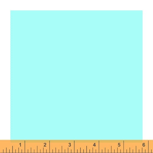 Cotton quilting fabric pattern called 'Aquamarine'. Part of the 'Ruby and Bee Solids' fabric collection. Designed by Heather Ross for fabric company Windham Fabrics. SKU: 51583 17. 44-45 inch width.