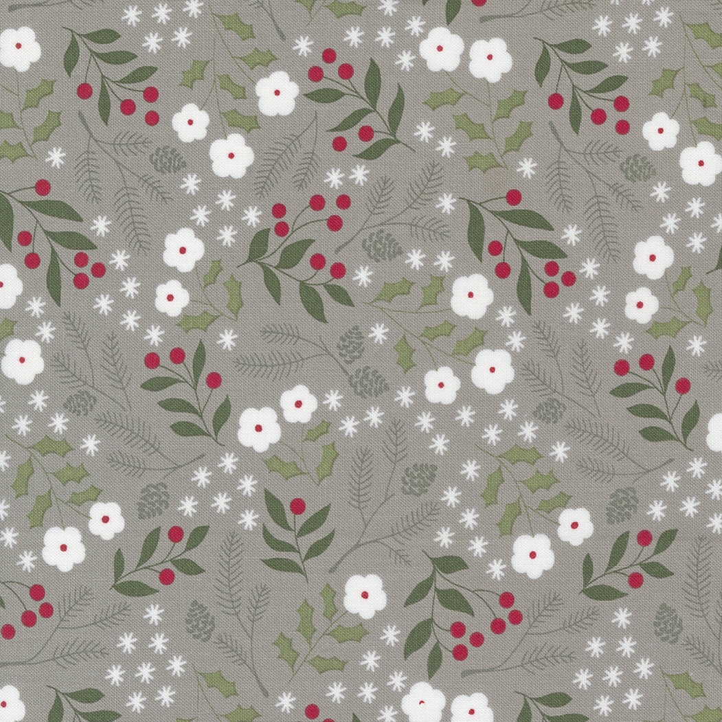 Christmas Eve - Winter Botanical in Dove - 5181 13 - Half Yard