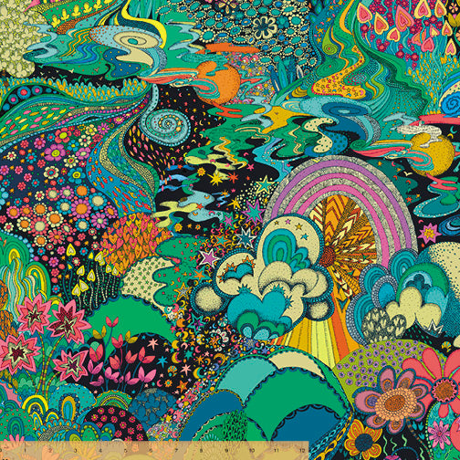 Paradiso - Xanadu in Midnight - Sally Kelly - 52647D-1 - Half Yard