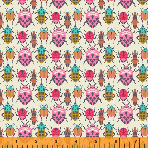 Eden - Bug Race in Cream - Sally Kelly - 52806-1 - Half Yard