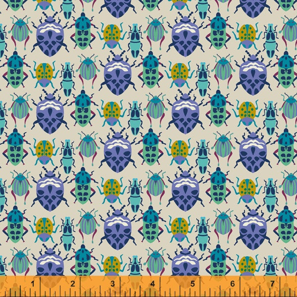 Eden - Bug Race in Periwinkle - Sally Kelly - 52806-4 - Half Yard