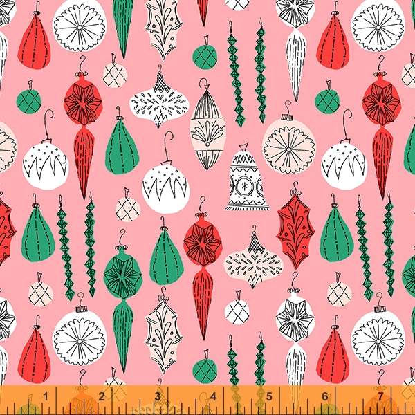 Christmas Charms - Baubles in Pink - 53090-4 - Half Yard