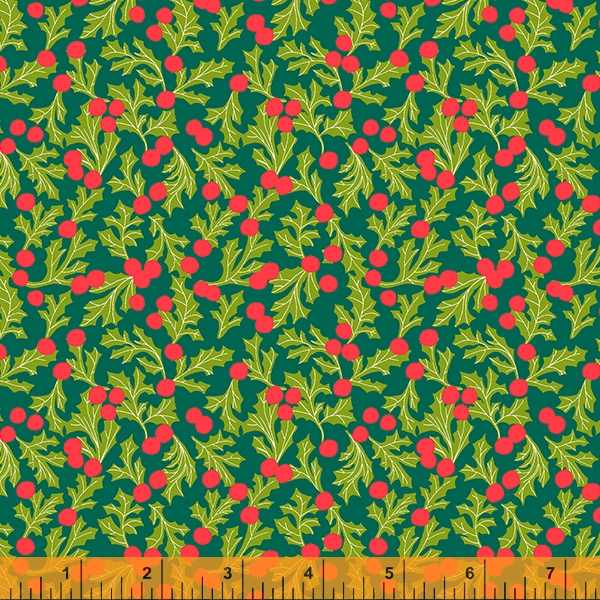 Christmas Charms - Holly Dot in Dark Green - 53091-5 - Half Yard