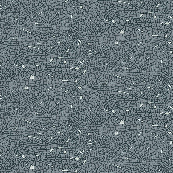 Cotton quilting fabric pattern called 'Devil's Arrow in Gray Sand Dragon'. Part of the 'Sleuth' fabric collection. Designed by Giucy Giuce for fabric company Andover Fabrics. SKU: A-458-C. 44-45 inch width.