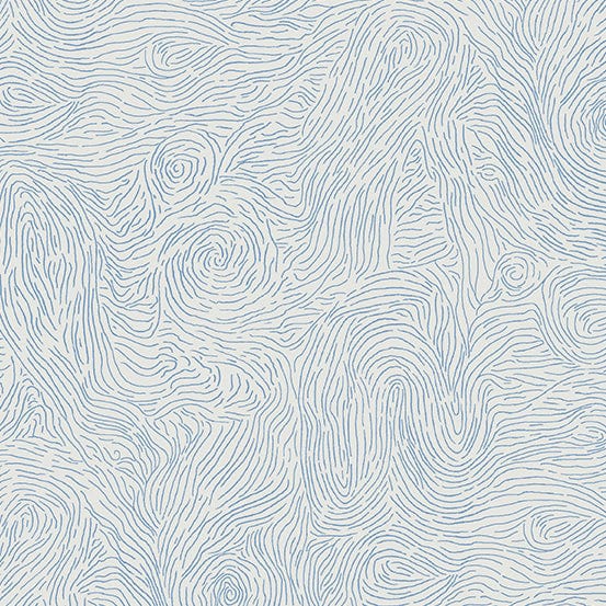 Cotton quilting fabric pattern called 'Whorls in Faint'. Part of the 'Sleuth' fabric collection. Designed by Giucy Giuce for fabric company Andover Fabrics. SKU: A-771-L. 44-45 inch width.