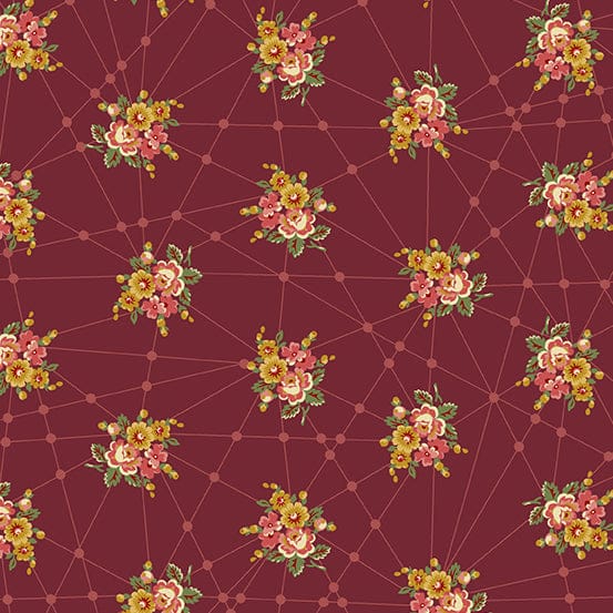 Natale - Little Bouquets in Nero d'Avola - A-9874-R - Half Yard