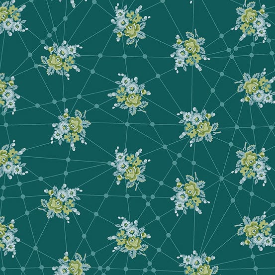 Natale - Little Bouquets in Verde Acgua - A-9874-T - Half Yard