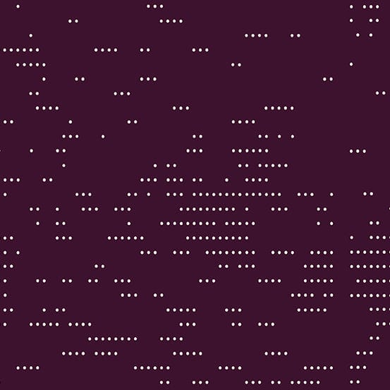 Cotton quilting fabric pattern called 'Dottie in Ecchymosis'. Part of the 'Sleuth' fabric collection. Designed by Giucy Giuce for fabric company Andover Fabrics. SKU: A-9976-P. 44-45 inch width.