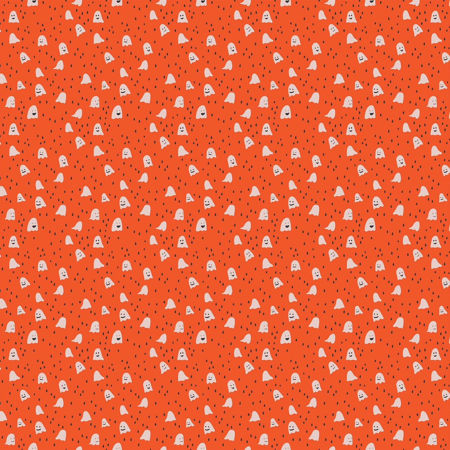 GhostTown - Ghosts in Orange - Figo Fabrics - 90521-56 - Half Yard