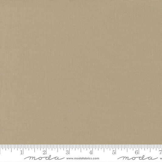 Cotton quilting fabric pattern called 'Oatmeal'. Part of the 'Bella Solids' fabric collection. Designed by Moda Fabrics for fabric company Moda Fabrics. SKU: 9900 313. 44-45 inch width.