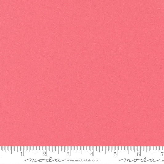 Cotton quilting fabric pattern called 'Tea Rose'. Part of the 'Bella Solids' fabric collection. Designed by Moda Fabrics for fabric company Moda Fabrics. SKU: 9900 89. 44-45 inch width.
