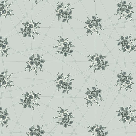 Nonna - Little Bouquets in Classic Grey - Giuseppe Ribaudo for Andover - A-9874-C - Half Yard